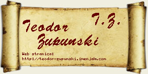 Teodor Župunski vizit kartica